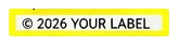 Cut-out of a YouTube track description with the copyright line “© 2026 YOUR LABEL” highlighted in yellow.